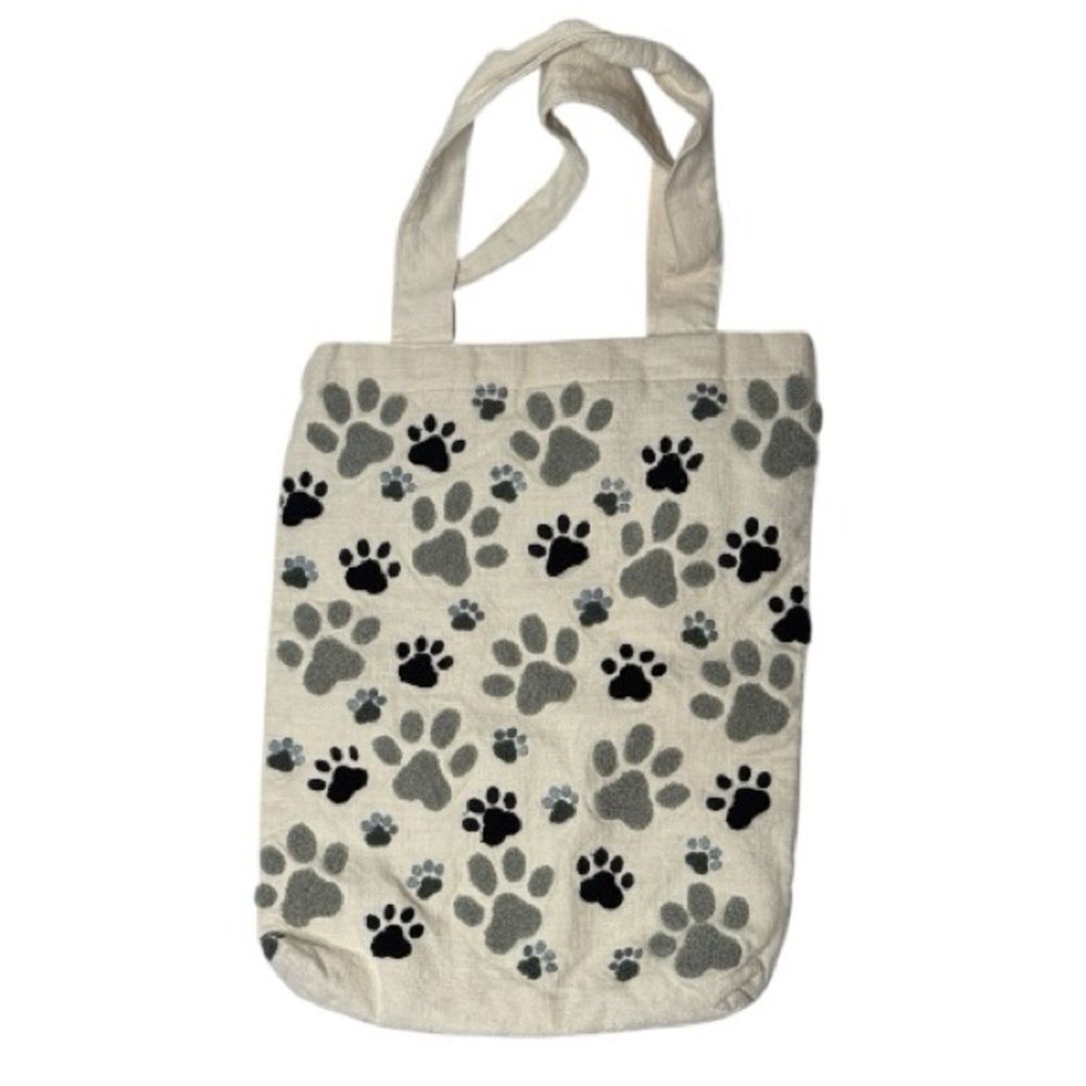 Paw Print Canvas Tote Bag.